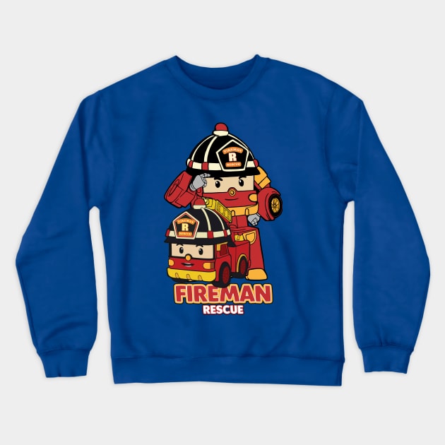 Robocar Fireman Crewneck Sweatshirt by Baby Kids Zone